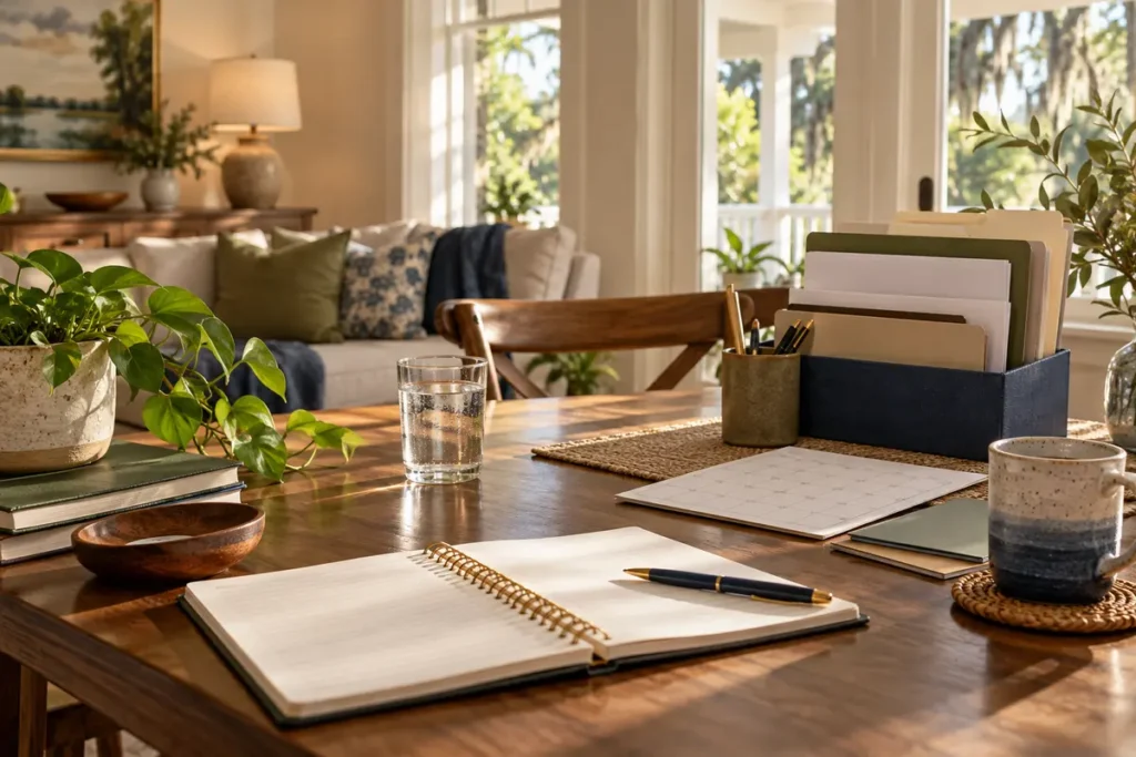 Notebook and folders for organizing everyday health questions